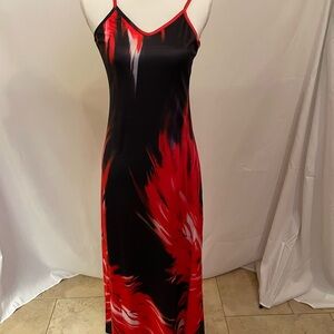 Red and Black Spaghetti Strap Dress